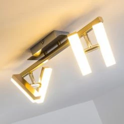 Hofstein Sakami Deckenleuchte LED Nickel-Matt, 4-flammig -Bürolampen Verkäufe sakami deckenleuchte h3000557 10