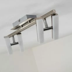 Hofstein Sakami Deckenleuchte LED Nickel-Matt, 4-flammig -Bürolampen Verkäufe sakami deckenleuchte h3000557 18