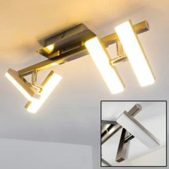 Hofstein Sakami Deckenleuchte LED Nickel-Matt, 4-flammig -Bürolampen Verkäufe sakami deckenleuchte h3000557 20