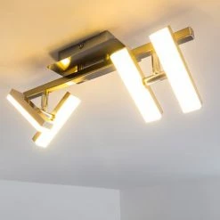 Hofstein Sakami Deckenleuchte LED Nickel-Matt, 4-flammig -Bürolampen Verkäufe sakami deckenleuchte h3000557 6