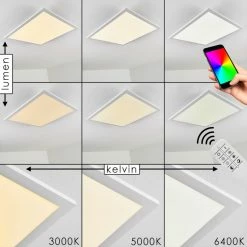 Hofstein Salmi Deckenpanel LED Aluminium, Weiß, 1-flammig, Fernbedienung -Bürolampen Verkäufe salmi deckenpanel h3311998 4