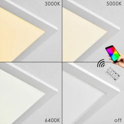 Hofstein Salmi Deckenpanel LED Aluminium, Weiß, 1-flammig, Fernbedienung -Bürolampen Verkäufe salmi deckenpanel h3311998 8