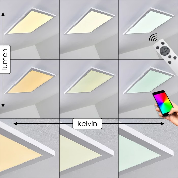 Hofstein Salmi Deckenpanel LED Weiß, 1-flammig, Fernbedienung, Farbwechsler 6 Hofstein Salmi Deckenpanel LED Weiß, 1-flammig, Fernbedienung, Farbwechsler – Bild 6