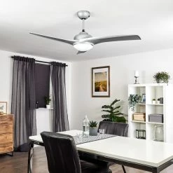 Hofstein Sanford Deckenventilator Silber, 1-flammig, Fernbedienung -Bürolampen Verkäufe sanford deckenventilator h3375570 13