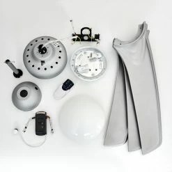 Hofstein Sanford Deckenventilator Silber, 1-flammig, Fernbedienung -Bürolampen Verkäufe sanford deckenventilator h3375570 18