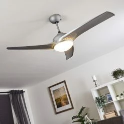 Hofstein Sanford Deckenventilator Silber, 1-flammig, Fernbedienung -Bürolampen Verkäufe sanford deckenventilator h3375570 9