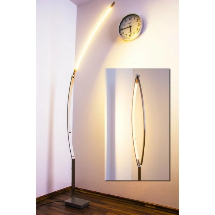 Hofstein Santa Marta Stehleuchte LED Nickel-Matt, Chrom, 1-flammig 1 Hofstein Santa Marta Stehleuchte LED Nickel-Matt, Chrom, 1-flammig