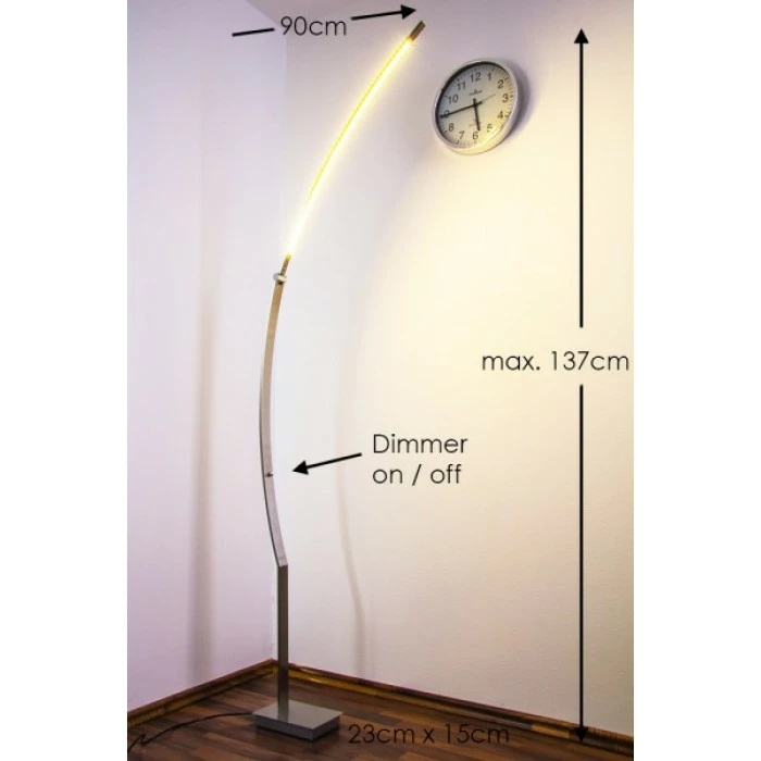 Hofstein Santa Marta Stehleuchte LED Nickel-Matt, Chrom, 1-flammig 2 Hofstein Santa Marta Stehleuchte LED Nickel-Matt, Chrom, 1-flammig – Bild 2