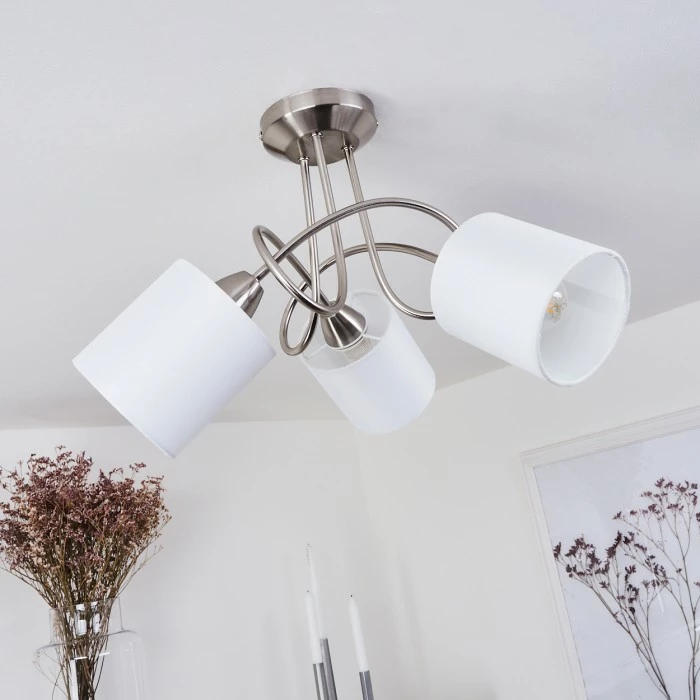 Hofstein Saura Deckenleuchte Nickel-Matt, 3-flammig 2 Hofstein Saura Deckenleuchte Nickel-Matt, 3-flammig – Bild 2