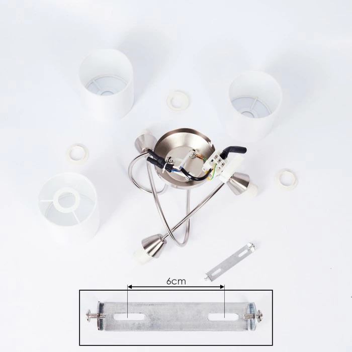 Hofstein Saura Deckenleuchte Nickel-Matt, 3-flammig 5 Hofstein Saura Deckenleuchte Nickel-Matt, 3-flammig – Bild 5