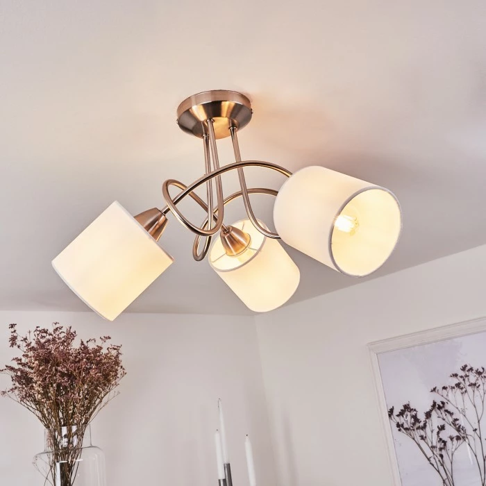 Hofstein Saura Deckenleuchte Nickel-Matt, 3-flammig 9 Hofstein Saura Deckenleuchte Nickel-Matt, 3-flammig – Bild 9