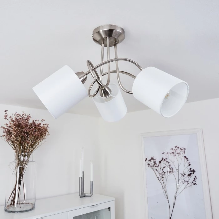 Hofstein Saura Deckenleuchte Nickel-Matt, 3-flammig 10 Hofstein Saura Deckenleuchte Nickel-Matt, 3-flammig – Bild 10