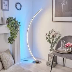 Hofstein Scar RGB Bogenlampe LED Nickel-Matt, 1-flammig, Fernbedienung, Farbwechsler -Bürolampen Verkäufe scar rgb bogenlampe h3266052 do4 6