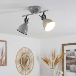 Hofstein Selki Deckenleuchte Grau, 2-flammig