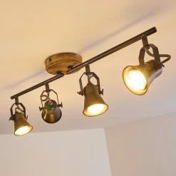 Hofstein Skodsbol Deckenleuchte Grau, Hellbraun, Stahl gebürstet, 4-flammig -Bürolampen Verkäufe skodsbol deckenleuchte h3350232 10