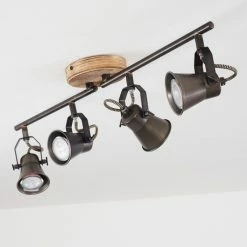 Hofstein Skodsbol Deckenleuchte Grau, Hellbraun, Stahl gebürstet, 4-flammig -Bürolampen Verkäufe skodsbol deckenleuchte h3350232 11