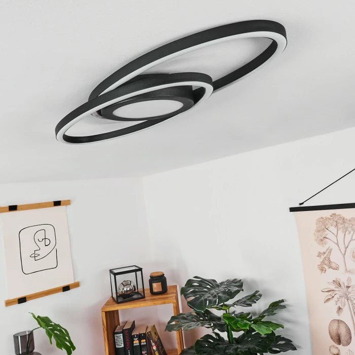 Hofstein Sorte Deckenleuchte LED Schwarz, Weiß, 1-flammig 2 Hofstein Sorte Deckenleuchte LED Schwarz, Weiß, 1-flammig – Bild 2