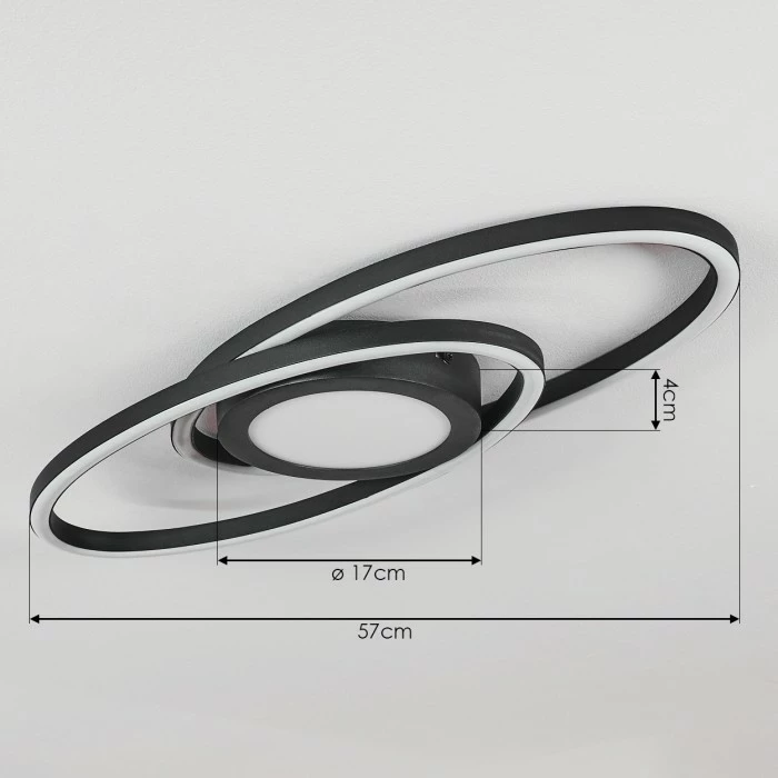 Hofstein Sorte Deckenleuchte LED Schwarz, Weiß, 1-flammig 4 Hofstein Sorte Deckenleuchte LED Schwarz, Weiß, 1-flammig – Bild 4