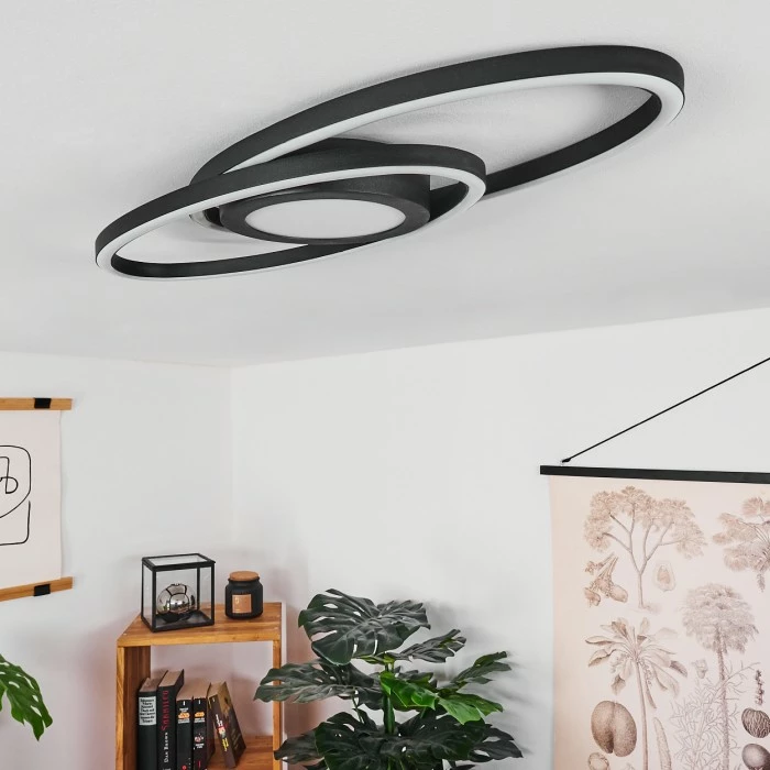 Hofstein Sorte Deckenleuchte LED Schwarz, Weiß, 1-flammig 10 Hofstein Sorte Deckenleuchte LED Schwarz, Weiß, 1-flammig – Bild 10