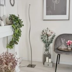 Hofstein Soyo Stehleuchte LED Nickel-Matt, 1-flammig -Bürolampen Verkäufe soyo stehleuchte h3266250 do4 9