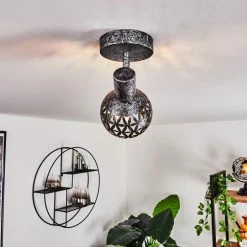 Hofstein Stavik Deckenleuchte Schwarz, Silber, 1-flammig -Bürolampen Verkäufe stavik deckenleuchte h3431962 8