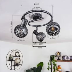 Hofstein Stavik Deckenleuchte Schwarz, Silber, 3-flammig -Bürolampen Verkäufe stavik deckenleuchte h3441435 3