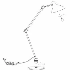 Steinhauer Kasket Tischleuchte Schwarz, Weiß, 1-flammig -Bürolampen Verkäufe steinhauer kasket tischleuchte 2692zw 12