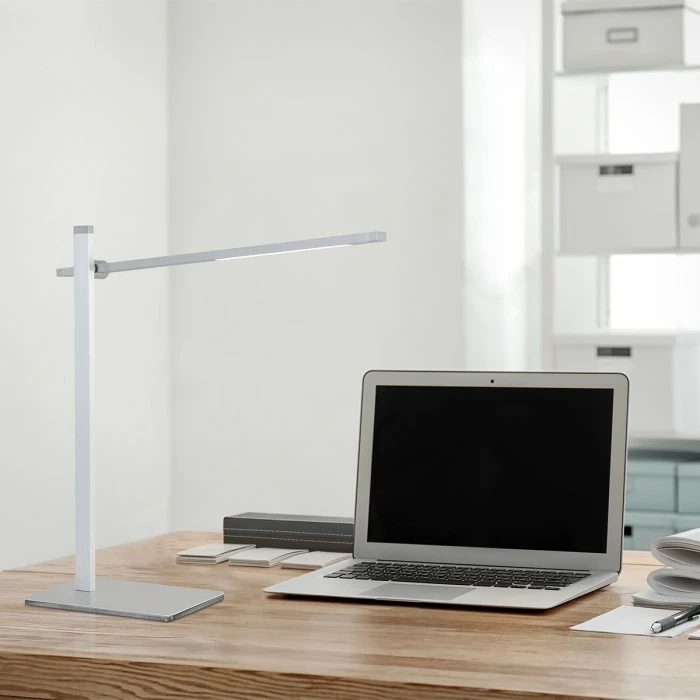 Steinhauer Stekk Tischleuchte LED Edelstahl, Weiß, 1-flammig 1 Steinhauer Stekk Tischleuchte LED Edelstahl, Weiß, 1-flammig