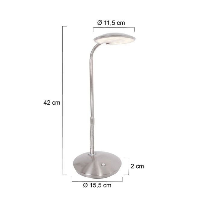 Steinhauer Zenith Tischleuchte LED Edelstahl, 1-flammig 6 Steinhauer Zenith Tischleuchte LED Edelstahl, 1-flammig – Bild 6