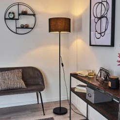 Hofstein Stenninge Stehleuchte Schwarz, 1-flammig