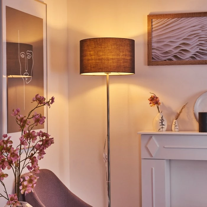 Hofstein Stenninge Stehleuchte Nickel-Matt, 1-flammig 11 Hofstein Stenninge Stehleuchte Nickel-Matt, 1-flammig – Bild 11