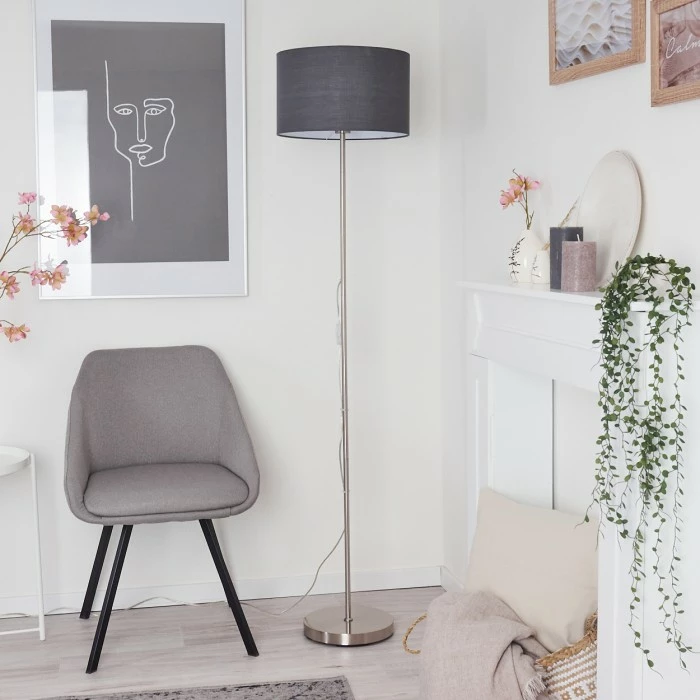 Hofstein Stenninge Stehleuchte Nickel-Matt, 1-flammig 12 Hofstein Stenninge Stehleuchte Nickel-Matt, 1-flammig – Bild 12