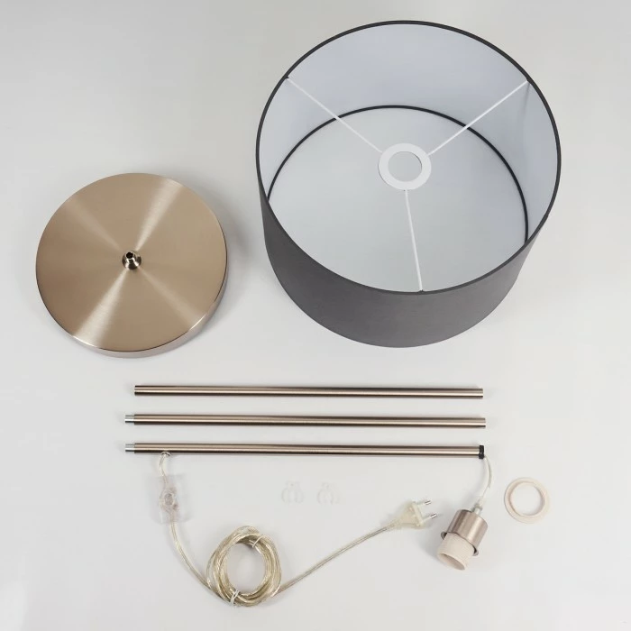 Hofstein Stenninge Stehleuchte Nickel-Matt, 1-flammig 5 Hofstein Stenninge Stehleuchte Nickel-Matt, 1-flammig – Bild 5