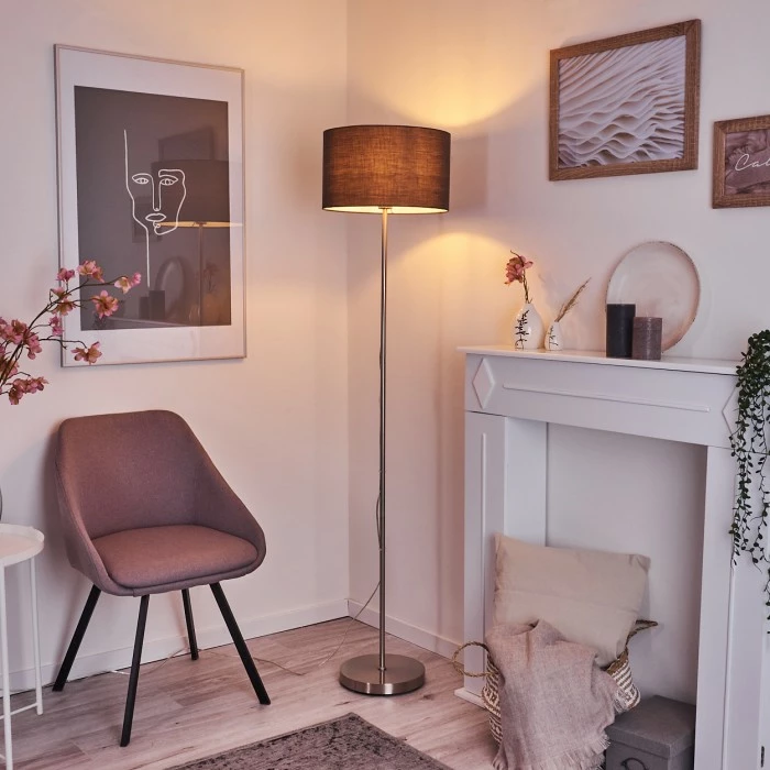 Hofstein Stenninge Stehleuchte Nickel-Matt, 1-flammig 9 Hofstein Stenninge Stehleuchte Nickel-Matt, 1-flammig – Bild 9