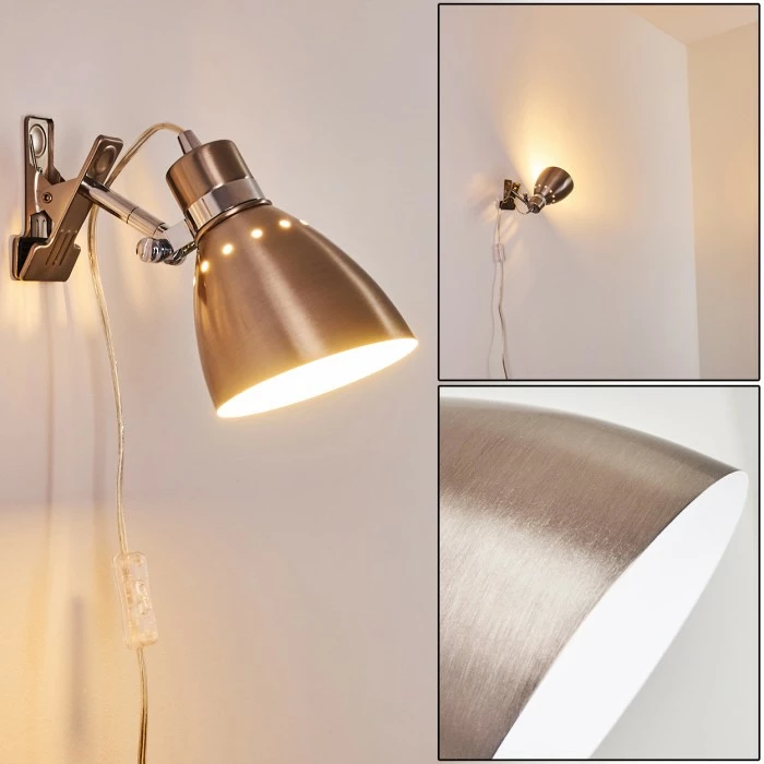 Hofstein Stranderott Klemmleuchte Edelstahl, 1-flammig 1 Hofstein Stranderott Klemmleuchte Edelstahl, 1-flammig