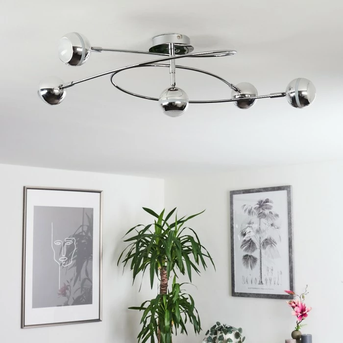 Hofstein Straumnes Deckenleuchte LED Chrom, 5-flammig 12 Hofstein Straumnes Deckenleuchte LED Chrom, 5-flammig – Bild 12