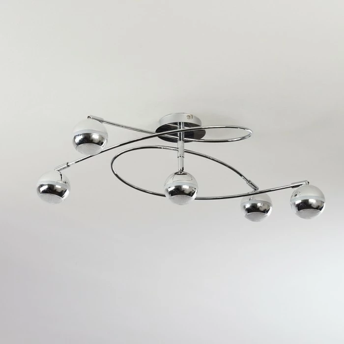 Hofstein Straumnes Deckenleuchte LED Chrom, 5-flammig 8 Hofstein Straumnes Deckenleuchte LED Chrom, 5-flammig – Bild 8