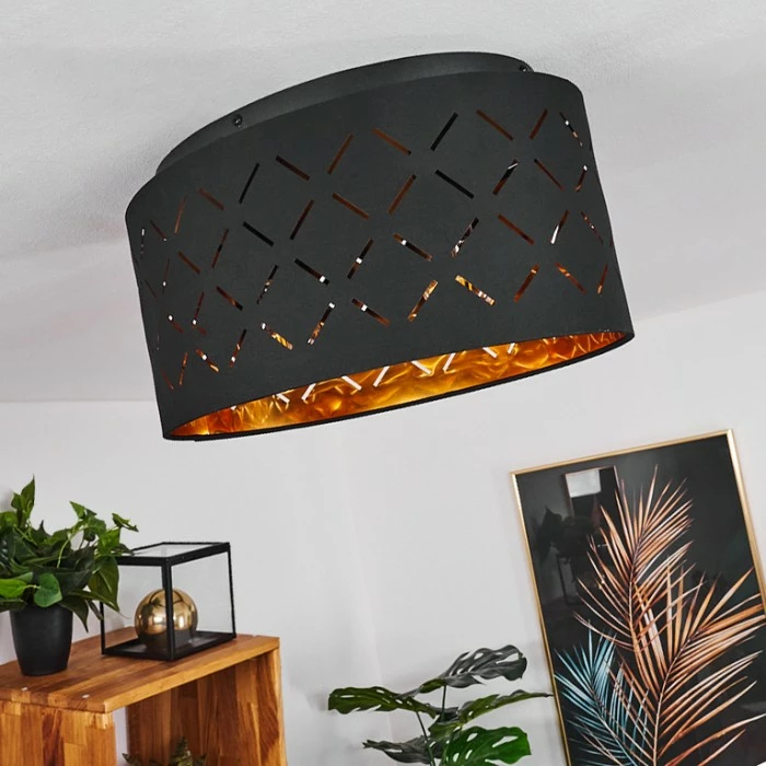 Hofstein Tallaboa Deckenleuchte Schwarz, 2-flammig 2 Hofstein Tallaboa Deckenleuchte Schwarz, 2-flammig – Bild 2