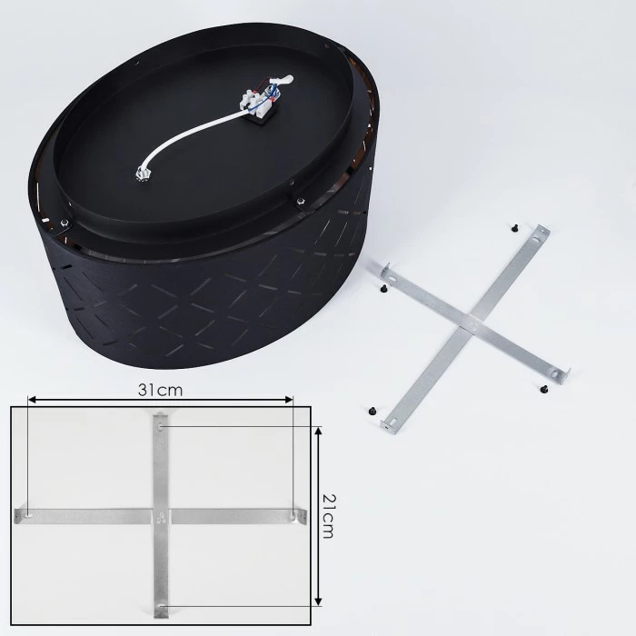 Hofstein Tallaboa Deckenleuchte Schwarz, 2-flammig 5 Hofstein Tallaboa Deckenleuchte Schwarz, 2-flammig – Bild 5