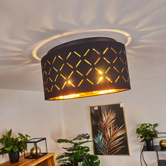 Hofstein Tallaboa Deckenleuchte Schwarz, 2-flammig 9 Hofstein Tallaboa Deckenleuchte Schwarz, 2-flammig – Bild 9