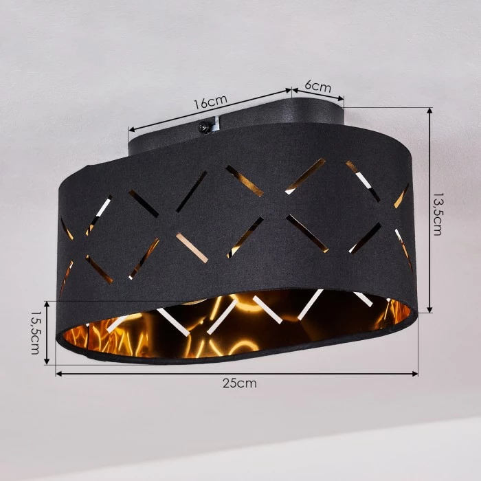 Hofstein Tallaboa Deckenleuchte LED Schwarz, 1-flammig 4 Hofstein Tallaboa Deckenleuchte LED Schwarz, 1-flammig – Bild 4