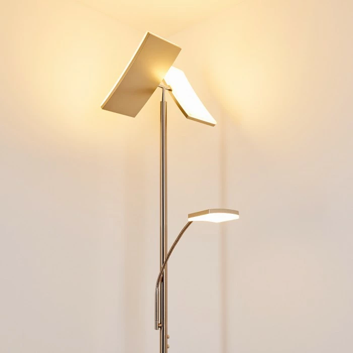 Hofstein Thyolo Deckenfluter LED Stahl gebürstet, 2-flammig 11 Hofstein Thyolo Deckenfluter LED Stahl gebürstet, 2-flammig – Bild 11