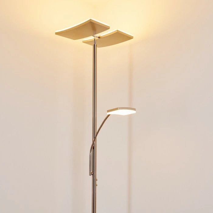 Hofstein Thyolo Deckenfluter LED Stahl gebürstet, 2-flammig 3 Hofstein Thyolo Deckenfluter LED Stahl gebürstet, 2-flammig – Bild 3