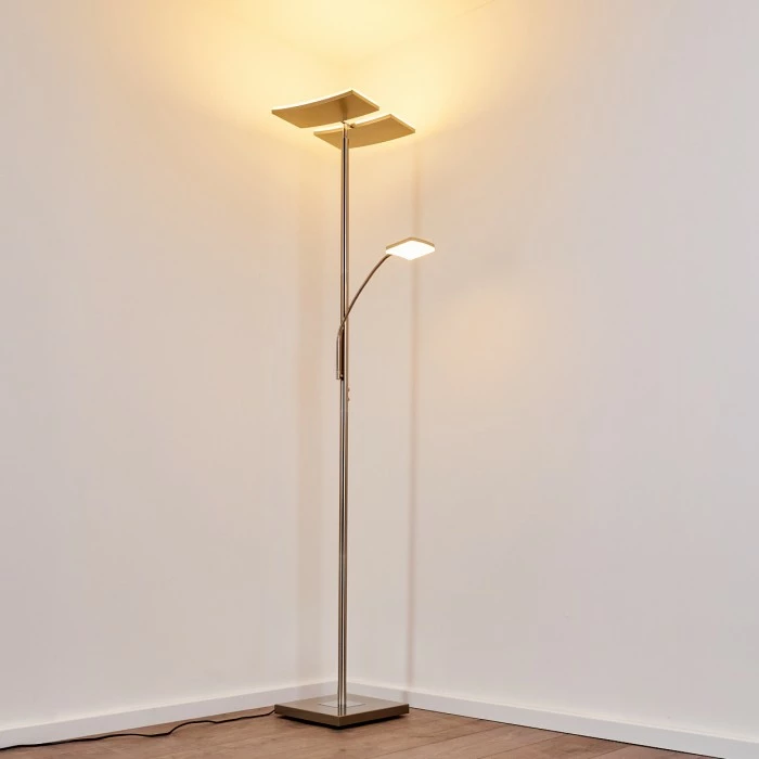 Hofstein Thyolo Deckenfluter LED Stahl gebürstet, 2-flammig 9 Hofstein Thyolo Deckenfluter LED Stahl gebürstet, 2-flammig – Bild 9