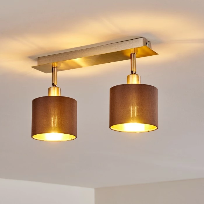 Hofstein Tibro Deckenleuchte Nickel-Matt, Messing, 2-flammig 11 Hofstein Tibro Deckenleuchte Nickel-Matt, Messing, 2-flammig – Bild 11