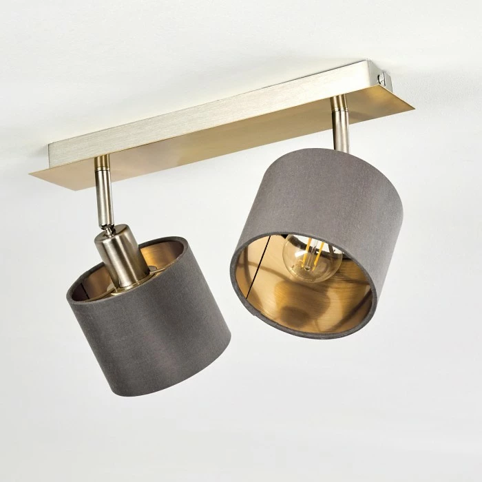 Hofstein Tibro Deckenleuchte Nickel-Matt, Messing, 2-flammig 13 Hofstein Tibro Deckenleuchte Nickel-Matt, Messing, 2-flammig – Bild 13