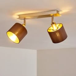 Hofstein Tibro Deckenleuchte Nickel-Matt, Messing, 2-flammig 31 Hofstein Tibro Deckenleuchte Nickel-Matt, Messing, 2-flammig -Bürolampen Verkäufe tibro deckenleuchte h3357996 14