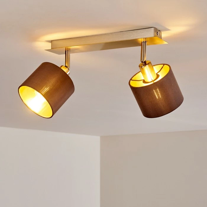 Hofstein Tibro Deckenleuchte Nickel-Matt, Messing, 2-flammig 15 Hofstein Tibro Deckenleuchte Nickel-Matt, Messing, 2-flammig – Bild 15