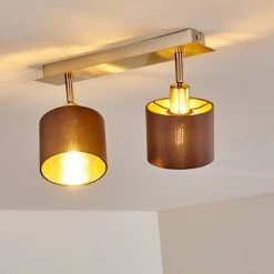 Hofstein Tibro Deckenleuchte Nickel-Matt, Messing, 2-flammig 21 Hofstein Tibro Deckenleuchte Nickel-Matt, Messing, 2-flammig -Bürolampen Verkäufe tibro deckenleuchte h3357996 4