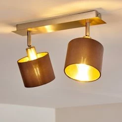 Hofstein Tibro Deckenleuchte Nickel-Matt, Messing, 2-flammig 23 Hofstein Tibro Deckenleuchte Nickel-Matt, Messing, 2-flammig -Bürolampen Verkäufe tibro deckenleuchte h3357996 6